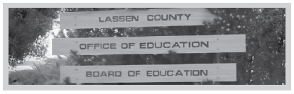 Lassen County Office of Education Board of Education sign