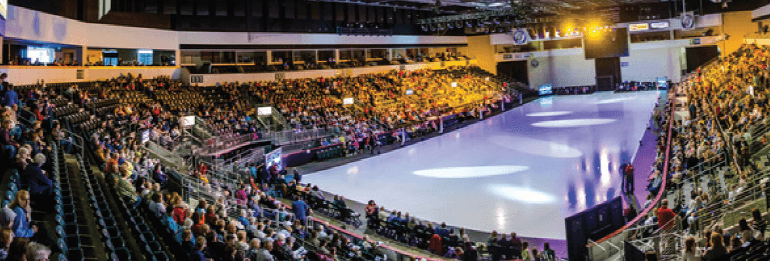 Ice arena with a crowd