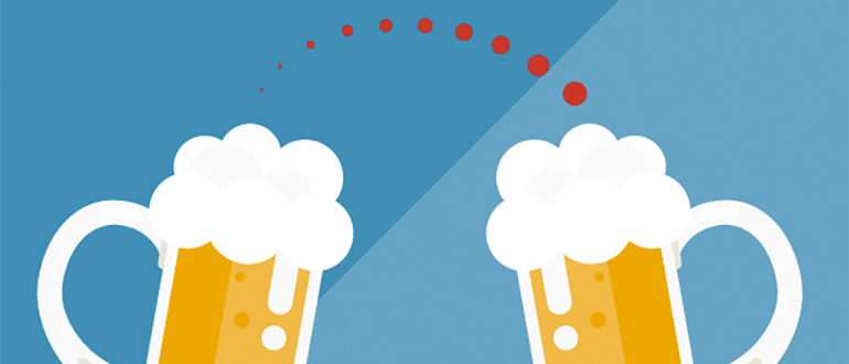 Illustration of two pints of beer