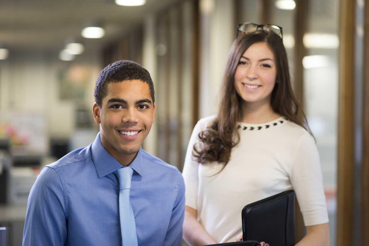 Man and woman in a business office