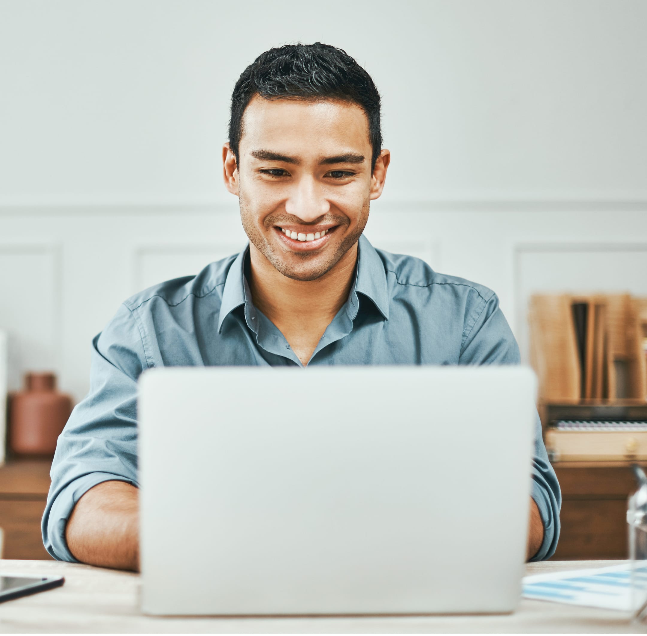 man using computer